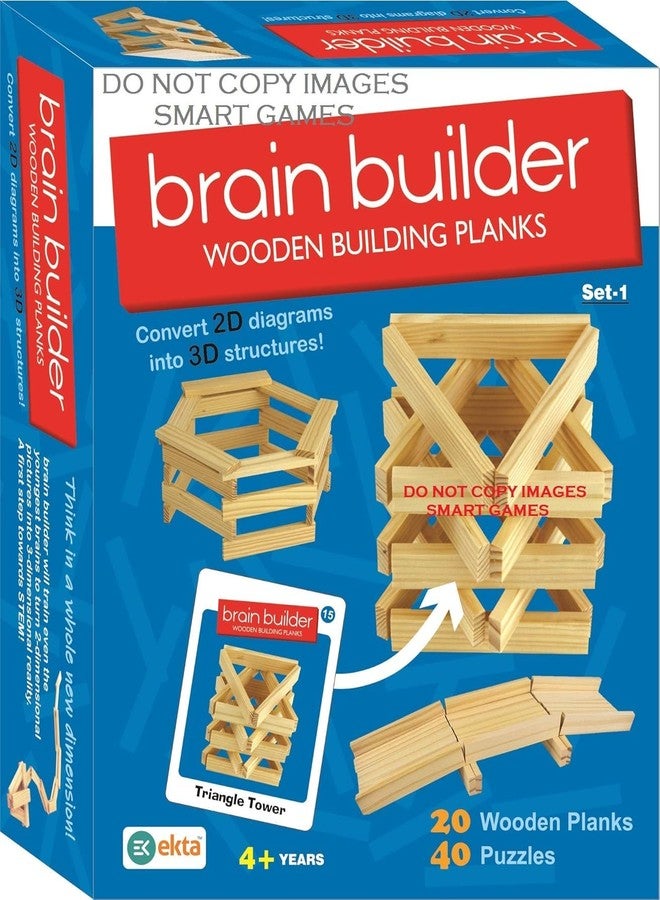 MKY Brain Builder Wooden Building Planks (Set-1)- Multi Color, 36 Pcs - Image 1